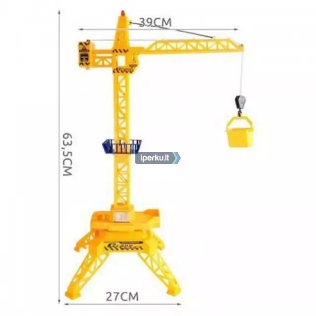 Žaislinis kranas su nuotolinio valdymo pultu