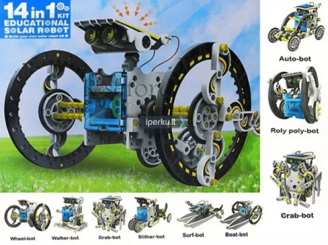 Saulės energija varomas robotas